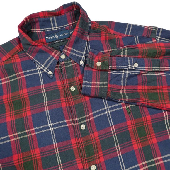 Ralph Lauren Other - RALPH LAUREN Men's XL Red Blue Green Plaid Classic Fit Button Down Dress Shirt